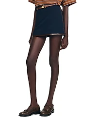 Sandro Leather Trim Mini Skirt