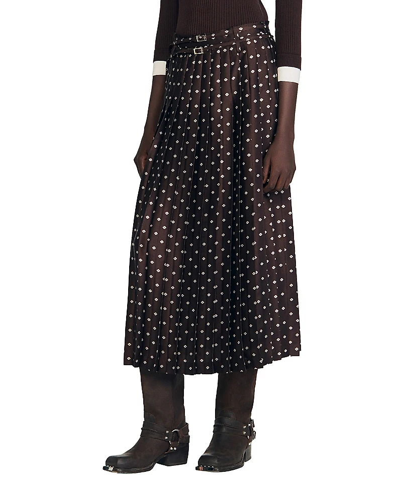 Sandro Scarf Print Maxi Skirt