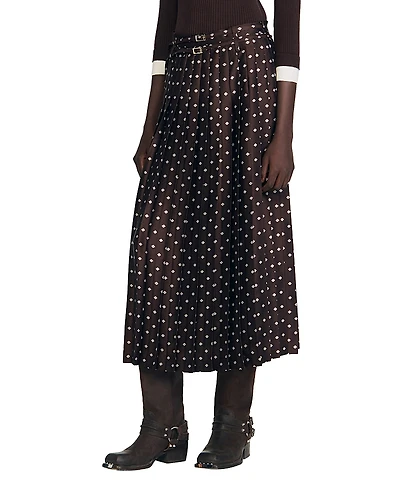 Sandro Scarf Print Maxi Skirt