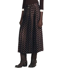 Sandro Scarf Print Maxi Skirt