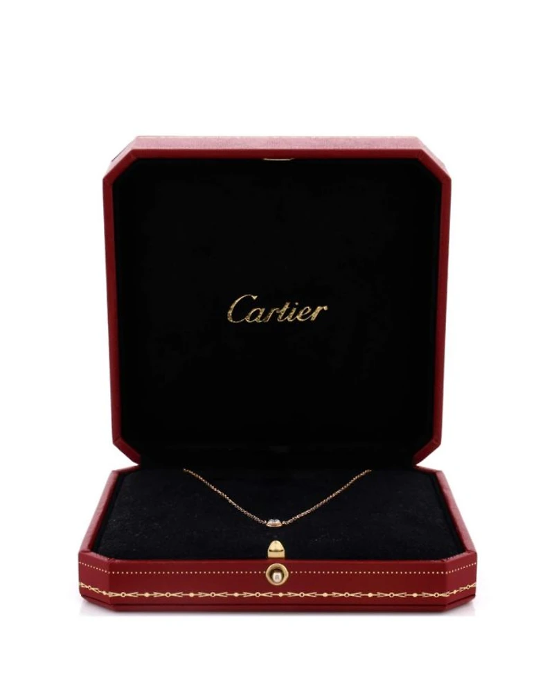 Large Cartier D'Amour Pendant Necklace 18K Rose Gold with Diamond