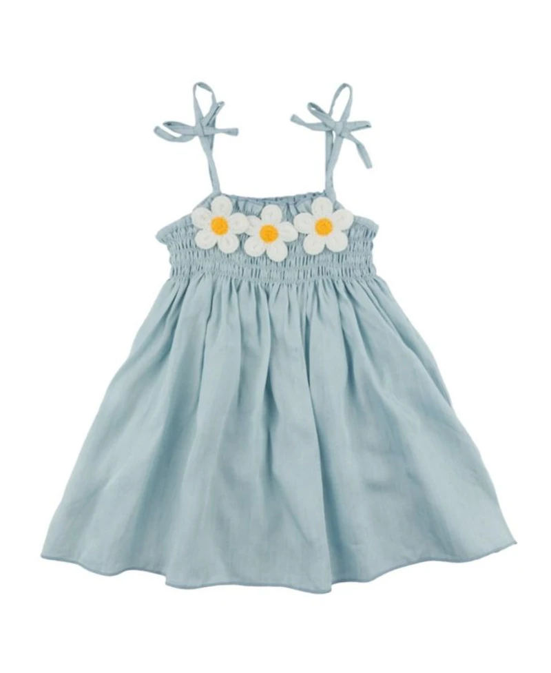 Girls' Denim Crochet Daisies Gidget Dress - Little Kid