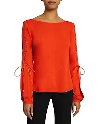 LIVI Long Sleeve Top with Grommet Detail Luxury Jersey