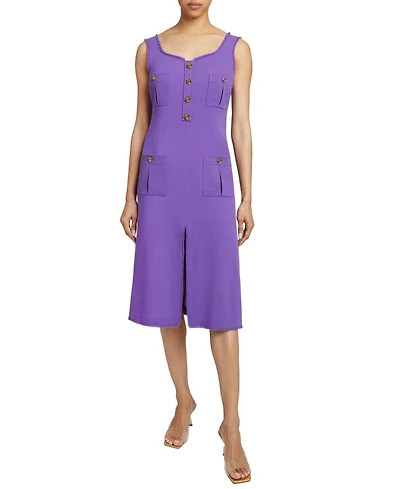 Fanny A Line Luxury Wool Crepe Midi Dress