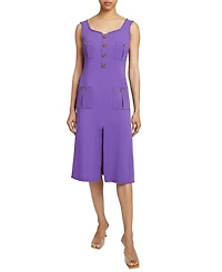 Fanny A Line Luxury Wool Crepe Midi Dress