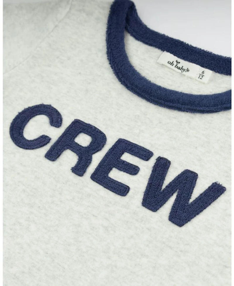 Unisex Billie Crew Applique Slub Ringer Tee - Baby