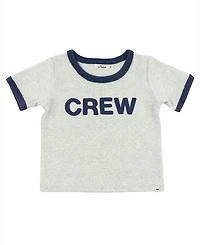 oh baby! Unisex Crew Applique Billie Slub Ringer Tee