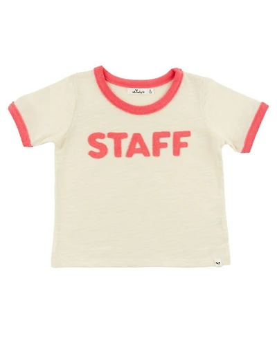 Unisex "STAFF" Applique Billie Slub Ringer Tee - Baby