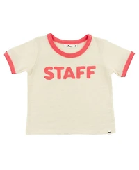 Unisex "STAFF" Applique Billie Slub Ringer Tee - Baby