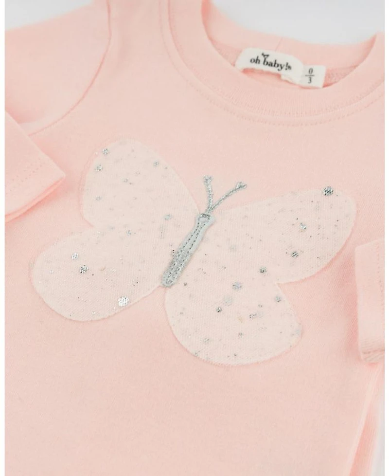 Girls' Butterfly Fleck Tulle Applique Two Piece Set - Baby