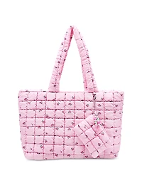 Omg Accessories Cherry Print Scrunch Tote With Coin Purse