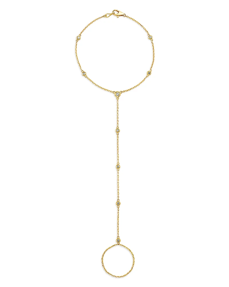 Bloomingdale's Fine Collection Diamond Finger Chain Bracelet