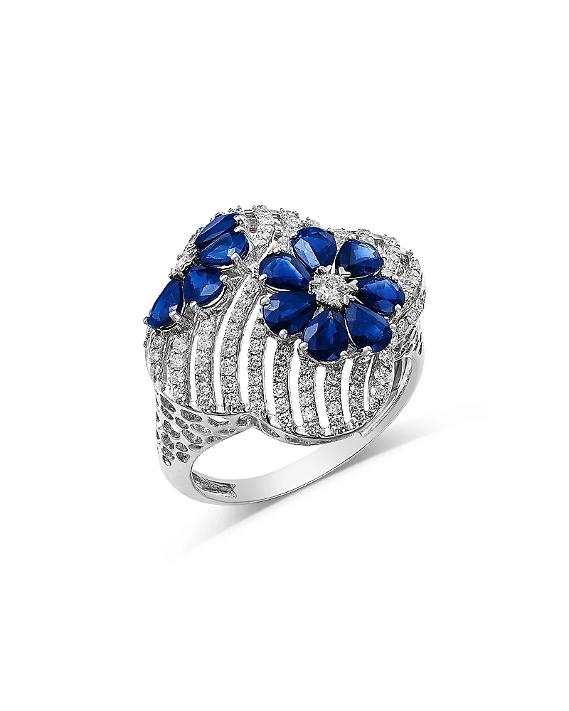 Bloomingdale's Fine Collection Sapphire & Diamond Clover Ring