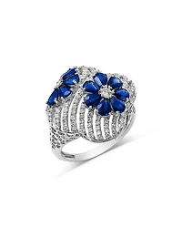 Bloomingdale's Fine Collection Sapphire & Diamond Clover Ring
