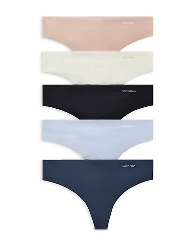Calvin Klein Invisibles Thongs, Pack of 5