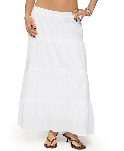 Edikted Petite Charlotte Tiered Maxi Skirt