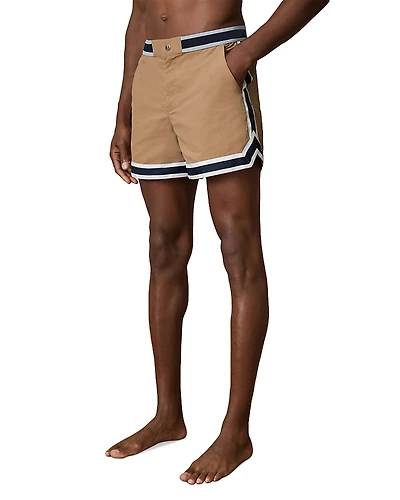 Reiss Che Baller Stripe Tape Hem 4.5 Swim Trunks