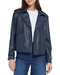 Lysse Evonne Faux Leather Cropped Trench Coat