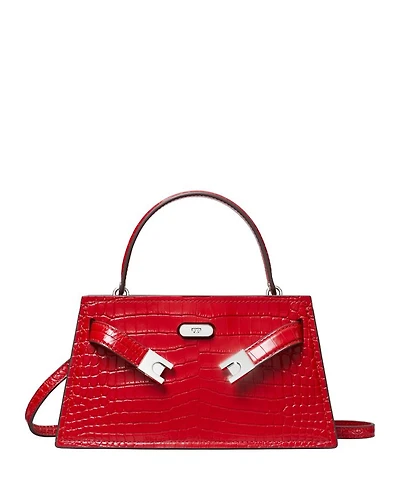 Lee Radziwill Croc Mini Top Handle Bag