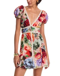 Lara Deep V Neck Lace Trim Mini Dress