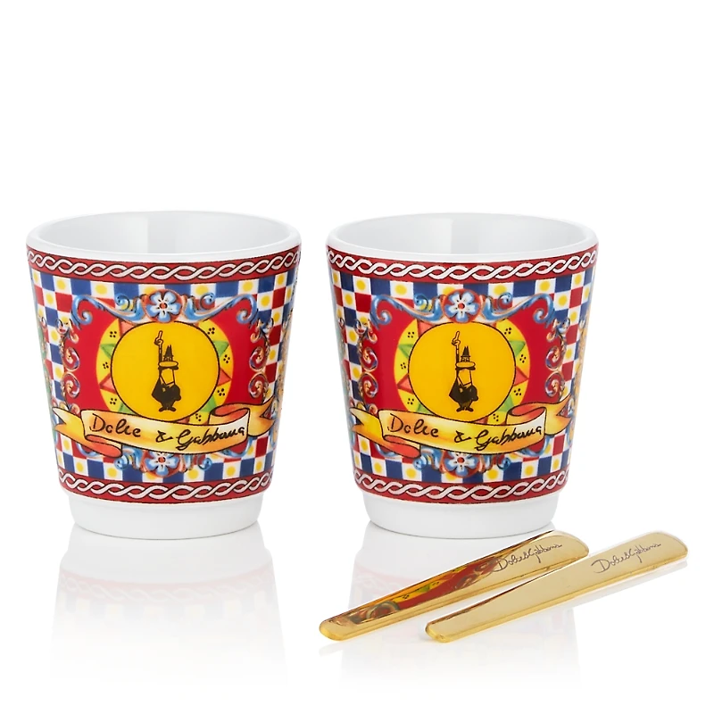 Bialetti D & G Porcelain Espresso Cups and Stirrers