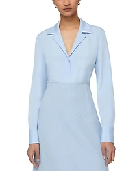 Lafayette 148 New York Scottie Notch Collar Top