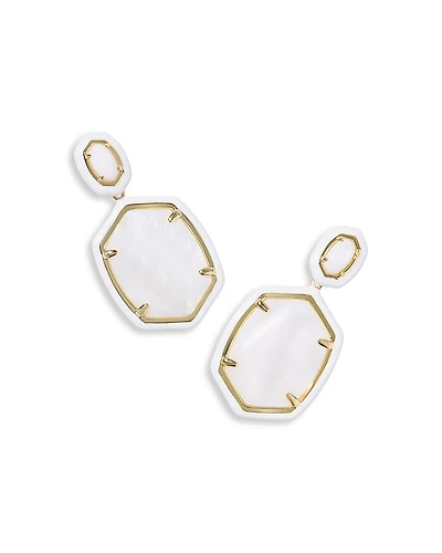 Kendra Scott Daphne Enamel Frame Drop Earrings, 1.7L