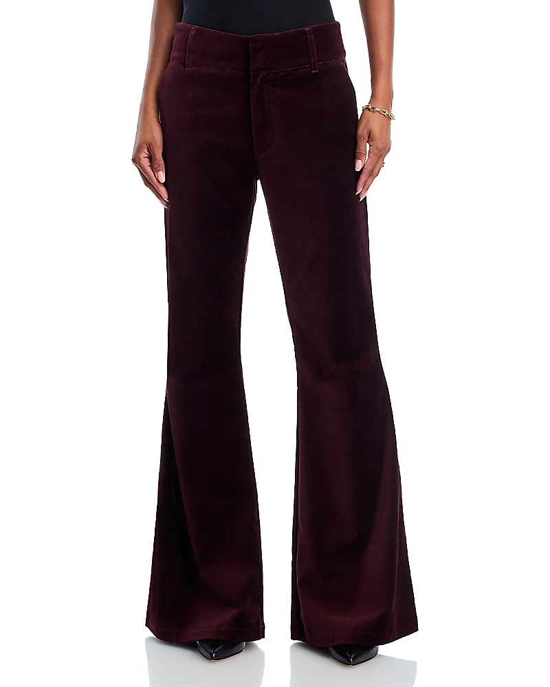 Paige Marlow Clean Front Velvet Flare Pants