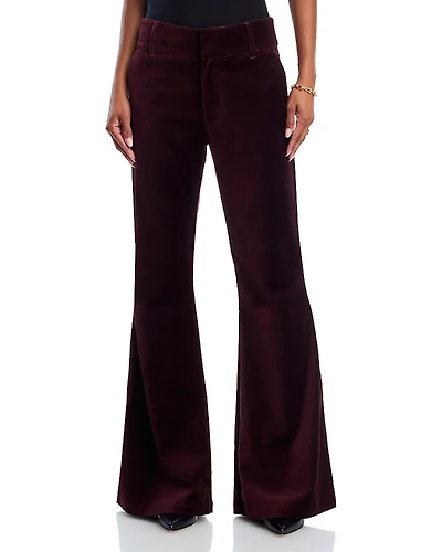 Paige Marlow Clean Front Velvet Flare Pants