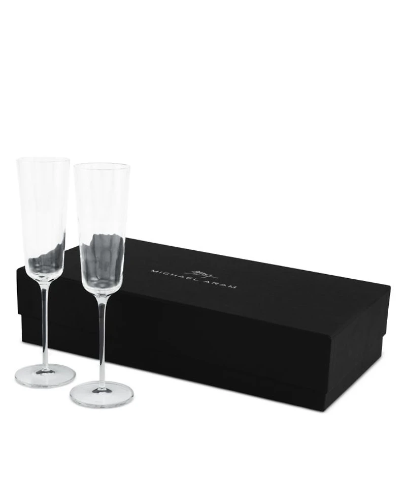 Reflective Champagne Flute & Heart Frame Set