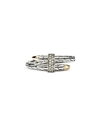 John Hardy Sterling Silver & 14K Yellow Gold Diamond Spear Ring, 0.08 tcw