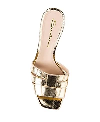 Women's Laminated Leather Mid-heel Beyond Sandals