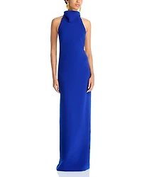 Amsale Halter Tie Back Gown