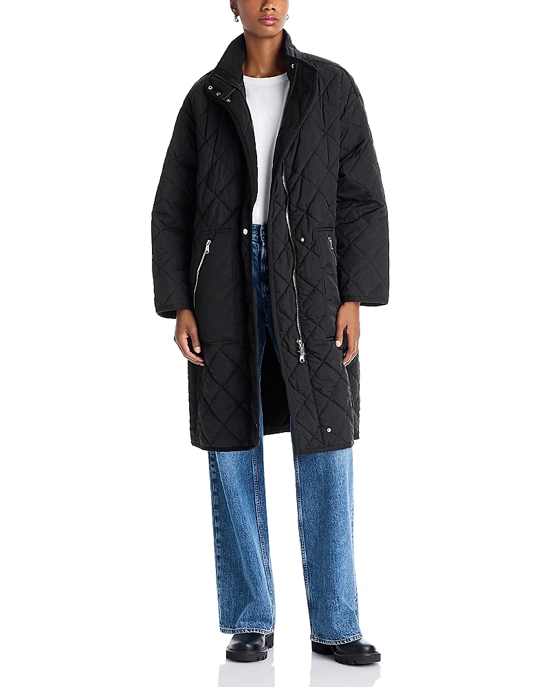 Bernardo Quilted Woven Coat