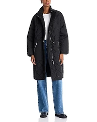 Bernardo Quilted Woven Coat