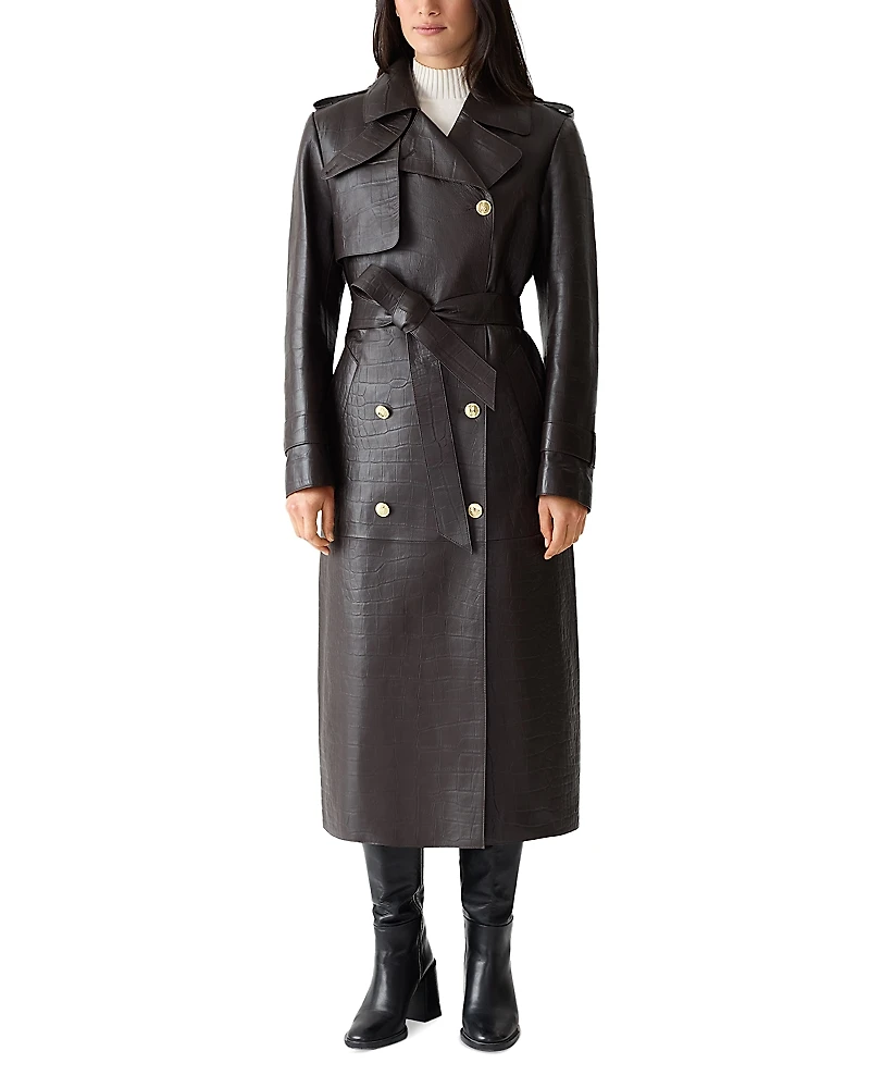Mackage Gael Croc Embossed Trench Coat