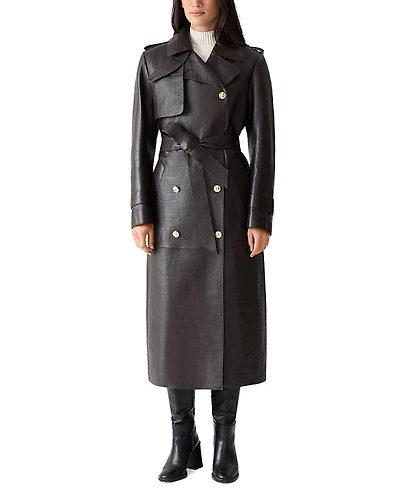 Mackage Gael Croc Embossed Trench Coat