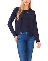 Ted Baker Cybill Scalloped Crewneck Cardigan Sweater