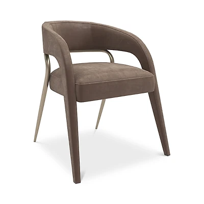 Caracole Gazelle Dining Chair, (Mink)/Finish Brushed Gold