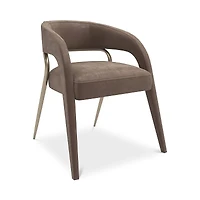 Caracole Gazelle Dining Chair, (Mink)/Finish Brushed Gold