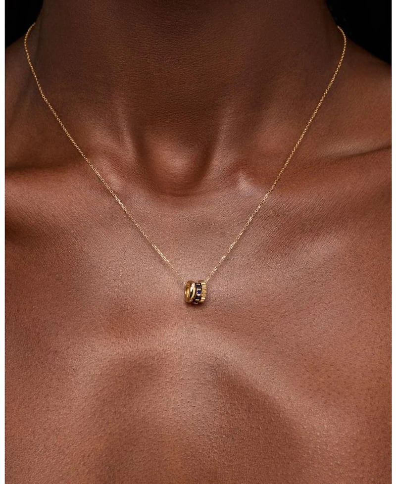Solid Sapphire Zeno Charm Necklace