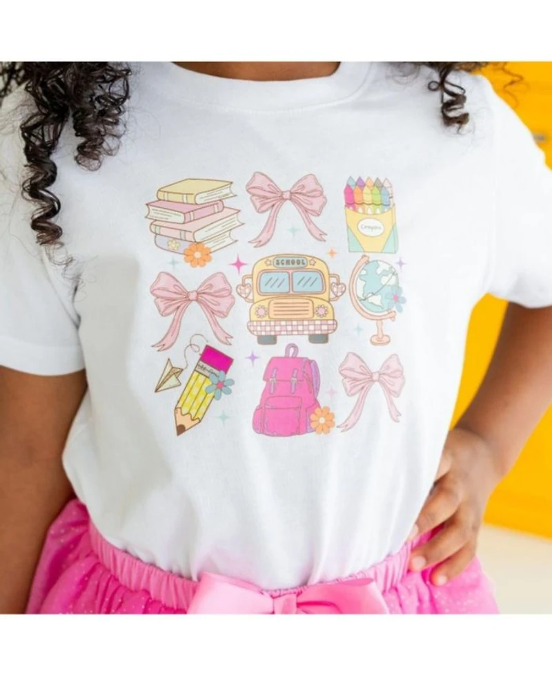 Girls' Coquette School Doodle Short Sleeve T-Shirt - Little Kid, Big Kid