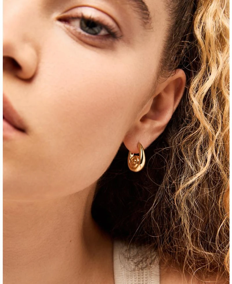 Gold Ariel Hoops Statement Earrings