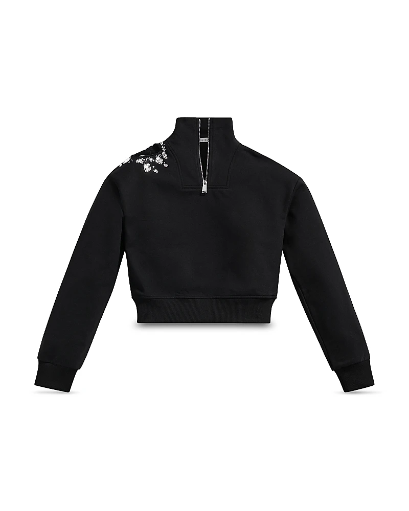 Area Crystal Cluster Zip Sweatshirt