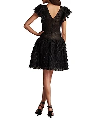 Minx Flower Embellished Mini Dress