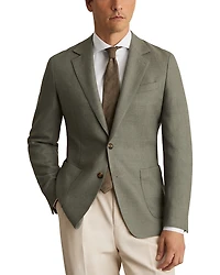 Reiss Midnight Single Breasted Textured Slim Fit Blazer