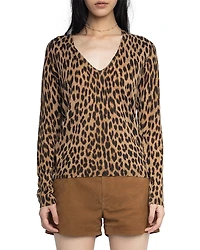 Zadig & Voltaire Rivy Cp Leopard Print Cashmere Sweater