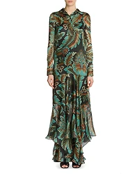 Etro Silk Printed Maxi Shirtdress