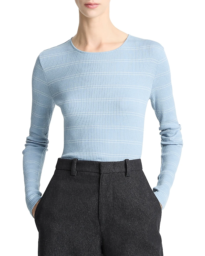Vince Striped Crewneck Top