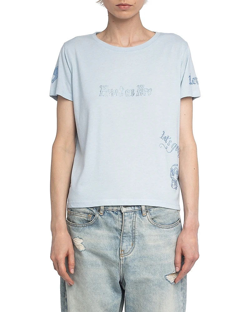Zadig & Voltaire Alys Pcl Multicusto Embellished Tee
